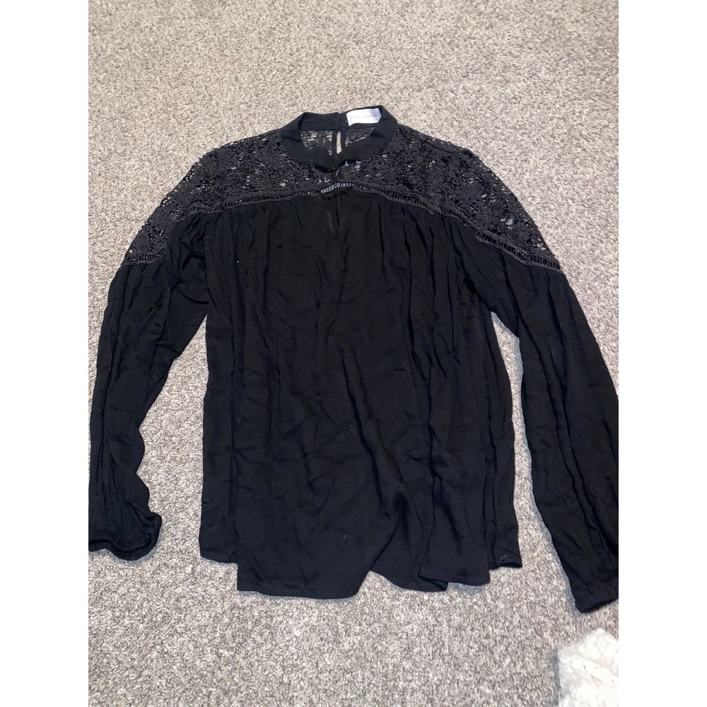 womens black long sleeve knit top